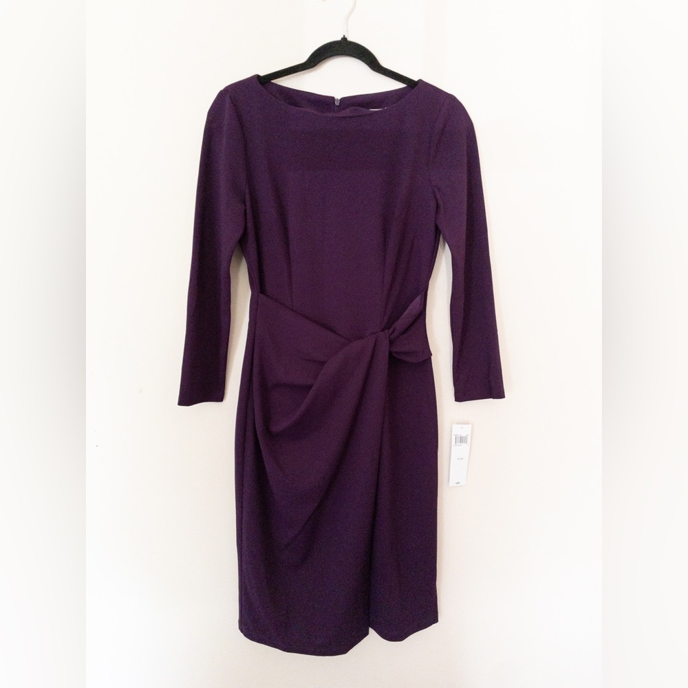 London Times Purple Dress Long Sleeve Professional Wear 4